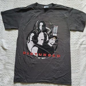 Gray Disturbed Band Tee Shirt Size Small Rock